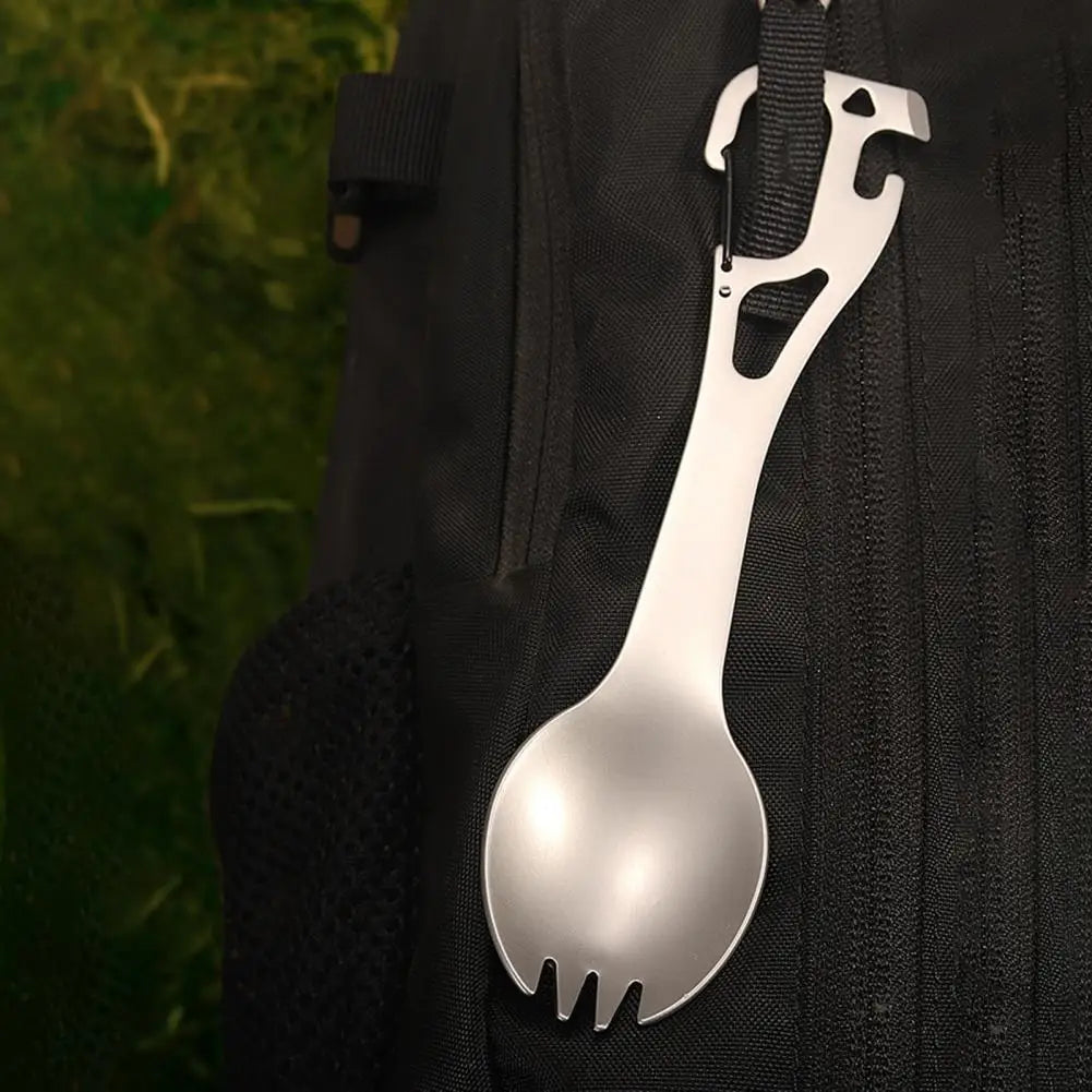 Camping Spork Bottle Opener Carabiner 