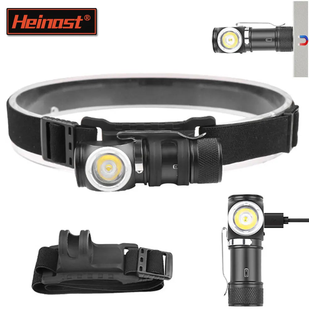 800 Lumens Right Angle Flashlight Rechargeable LED Headlamp