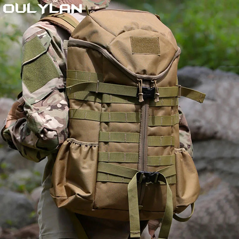 Oulylan 60L Outdoor Camouflage Sports Bag Hiking Tactical Backpack Waterproof Camping Storage Travel Rucksack for Men