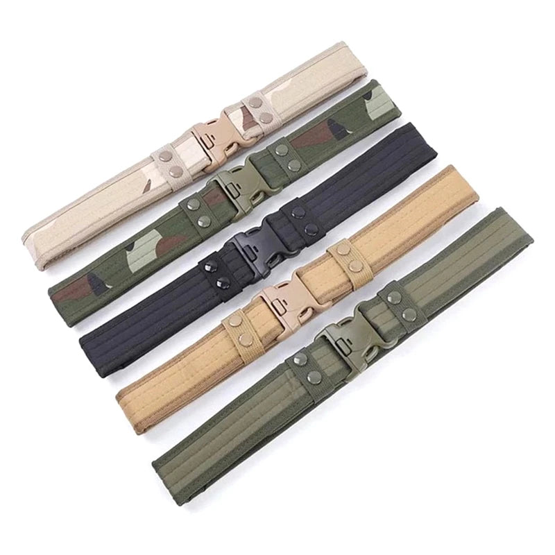 Tactical Belt Heavy Duty Tactical Belt Canvas Waistband Adjustable Canvas Belt for Hiking Camping Climbing Hunting