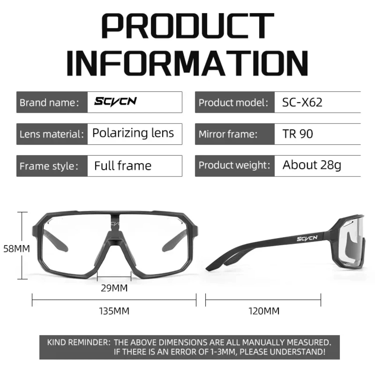 Photochromic Cycling Sunglasses