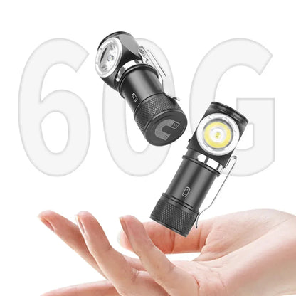 800 Lumens Right Angle Flashlight Rechargeable LED Headlamp