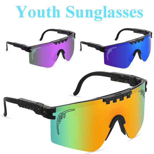 Youth Pit Vipers Sunglasses Outdoor Kids Boys Girls Cycling Glasses UV400 Men Women Mtb Bike Bicycle Baseball Sport Eyewear