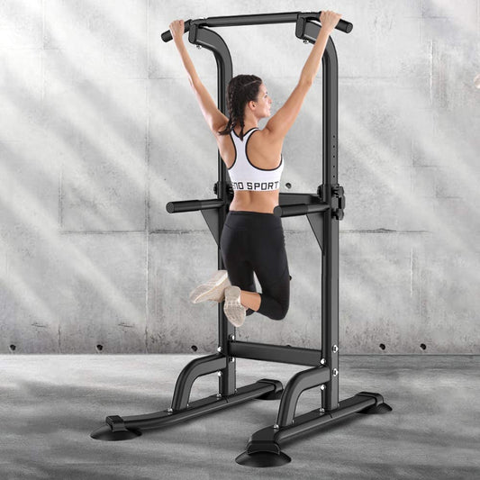 Power Tower Dip Station Pull up Bar for Home Gym Adjustable Height Strength Training Workout Equipment,Pull up Bar Station